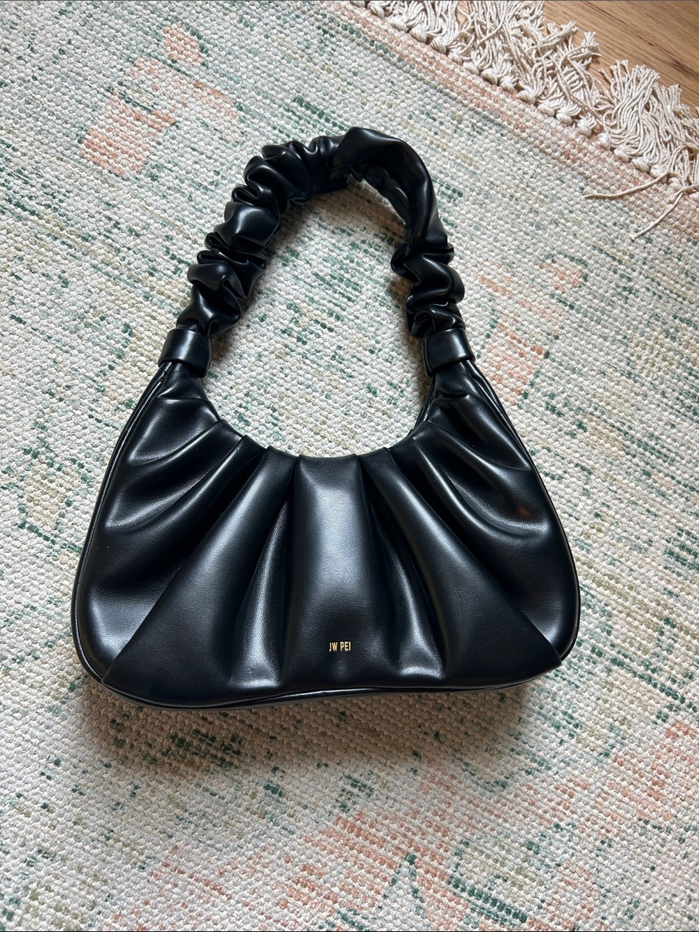 JW PEI Black Gabbi Ruched Shoulder Bag